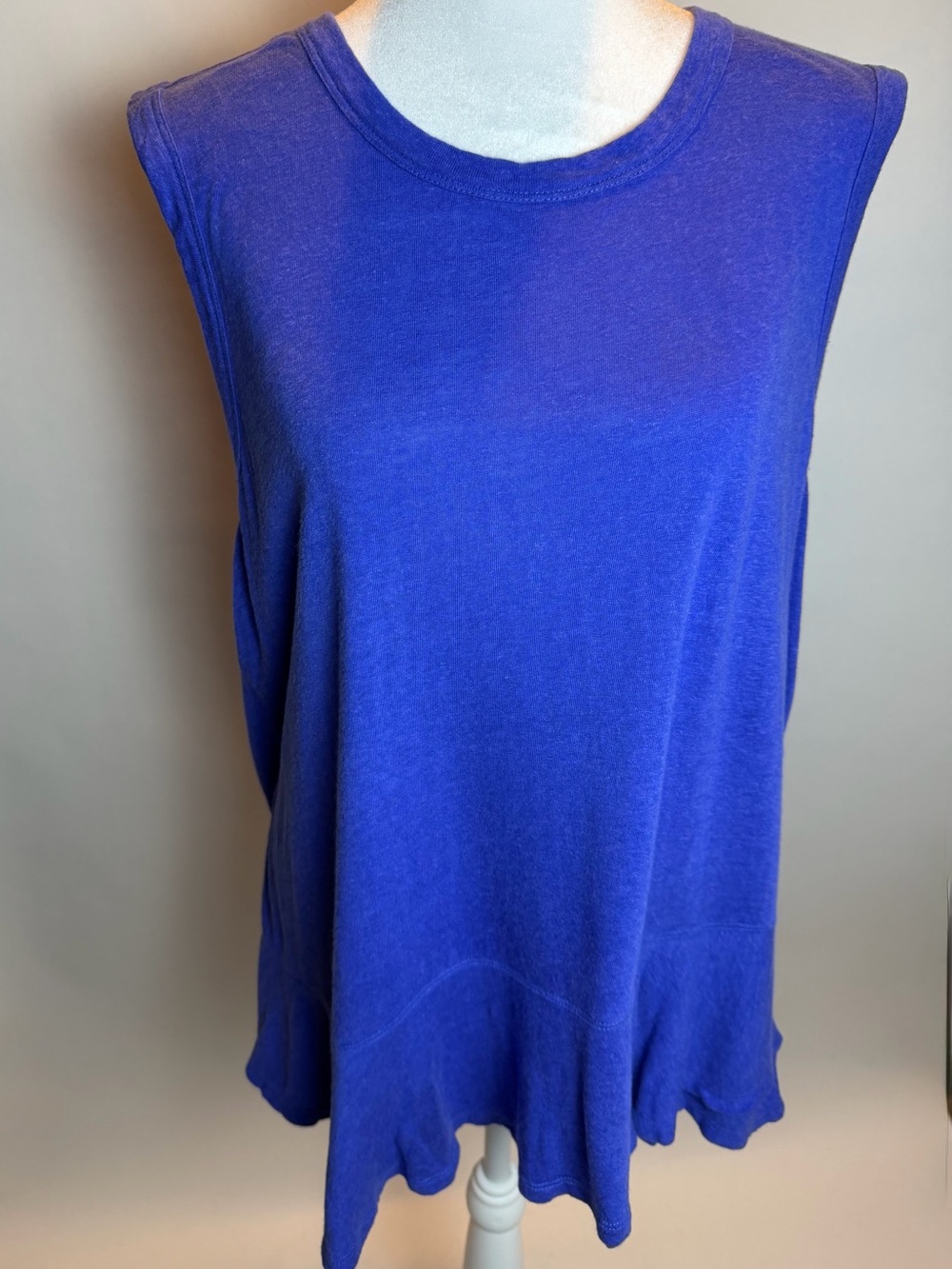 NIC+ZOE Rich Cobalt Blue Sleeveless Swing Tank- Linen & Modal Blend